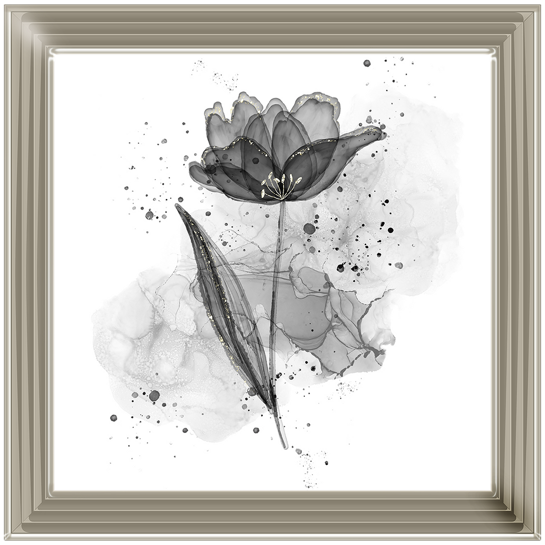 Silver Flower With Splashes