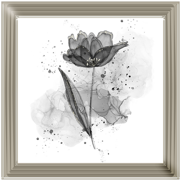 Silver Flower With Splashes