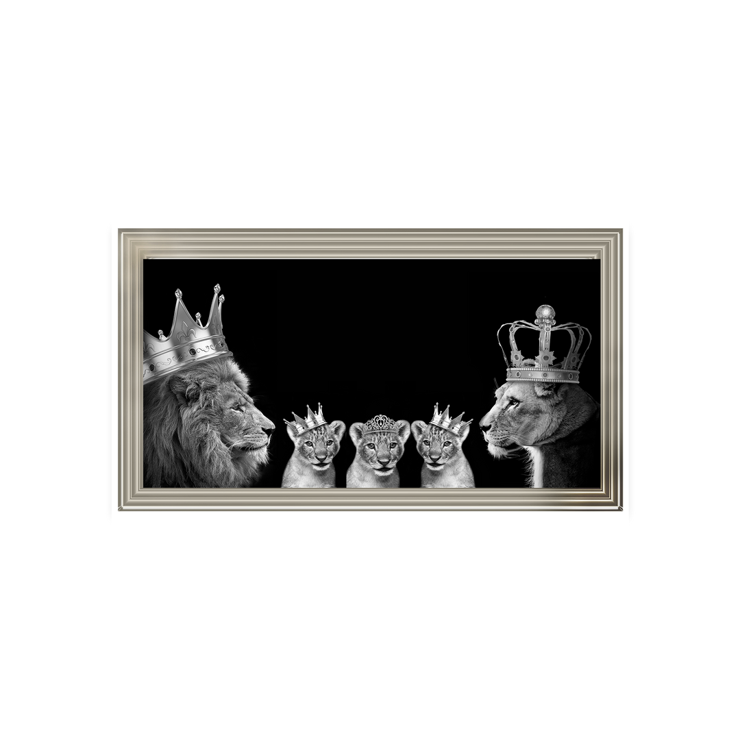Lion family of 5 (Silver Crowns)