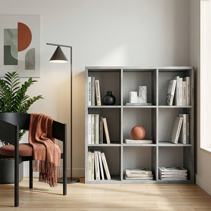 Mauro 3x3 Storage Unit in Concrete Grey