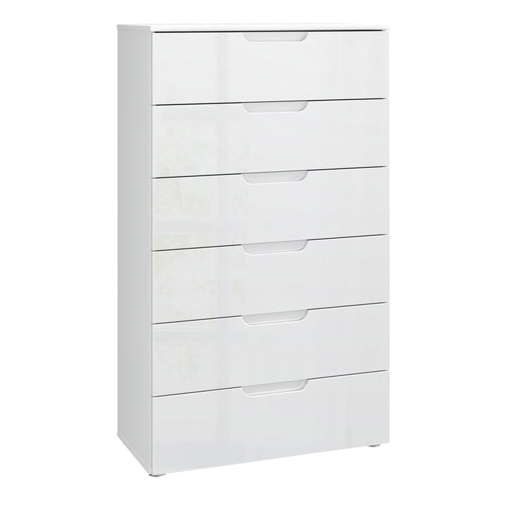 Sienna Chest of 6 Drawers in White Gloss