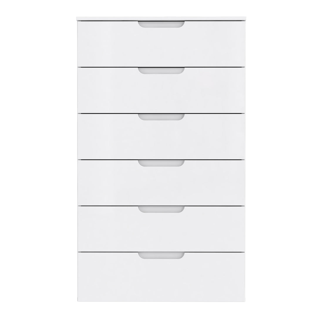 Sienna Chest of 6 Drawers in White Gloss