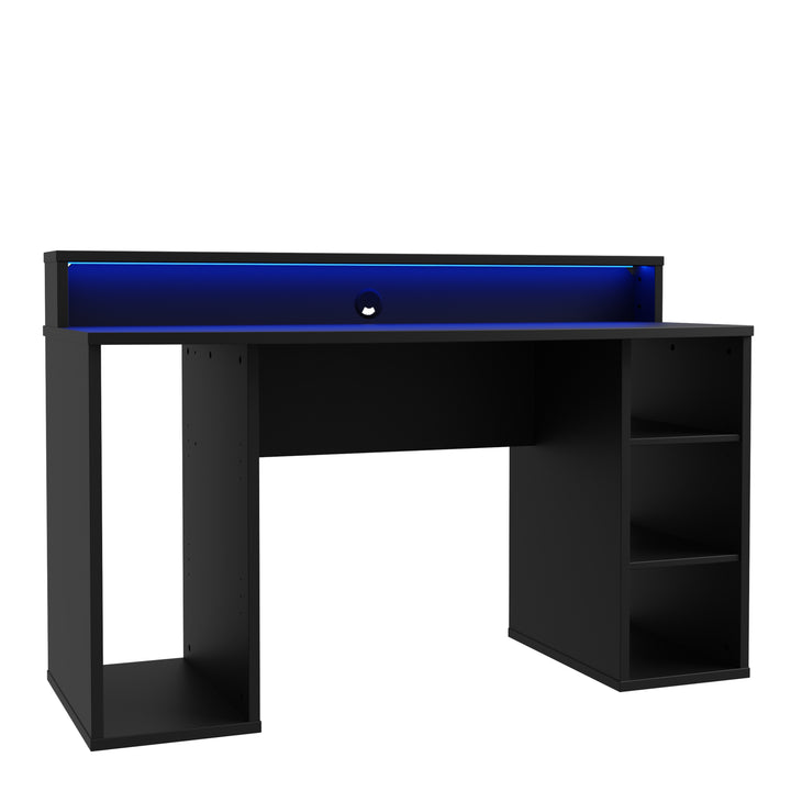 Tezaur Gaming Desk in Black with LED Lighting