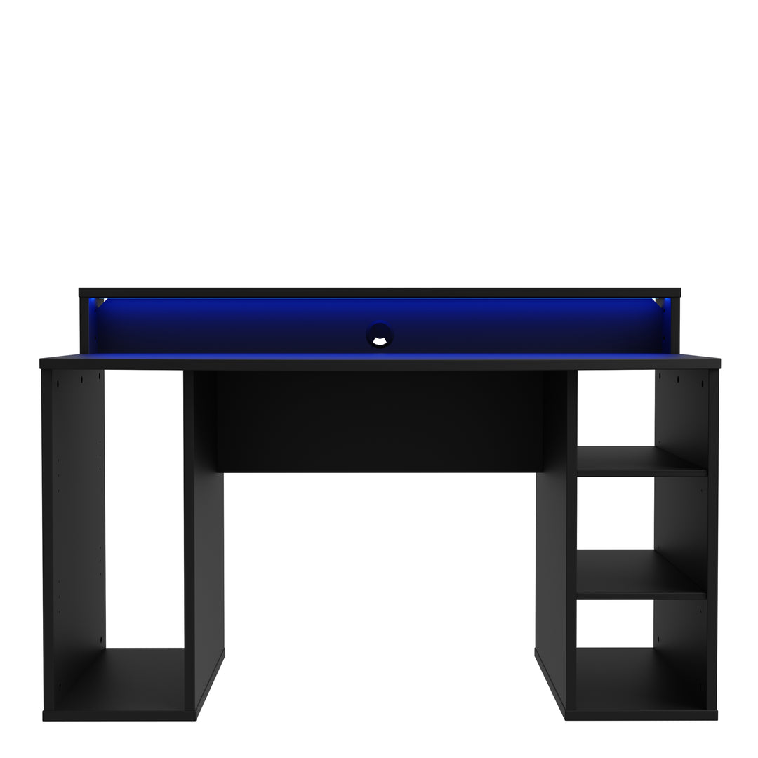 Tezaur Gaming Desk in Black with LED Lighting