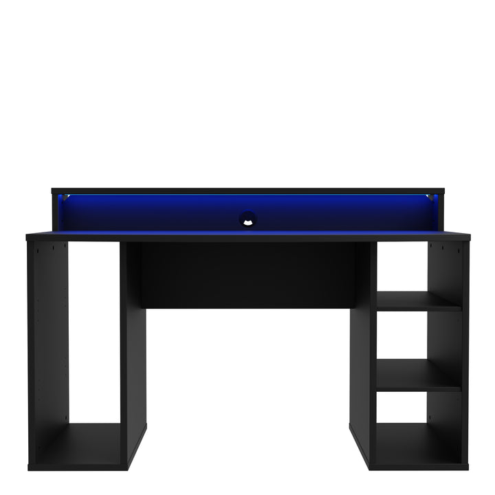 Tezaur Gaming Desk in Black with LED Lighting