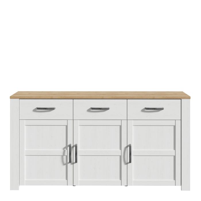 Bohol Sideboard 3 Drawer 3 Door in White and Oak