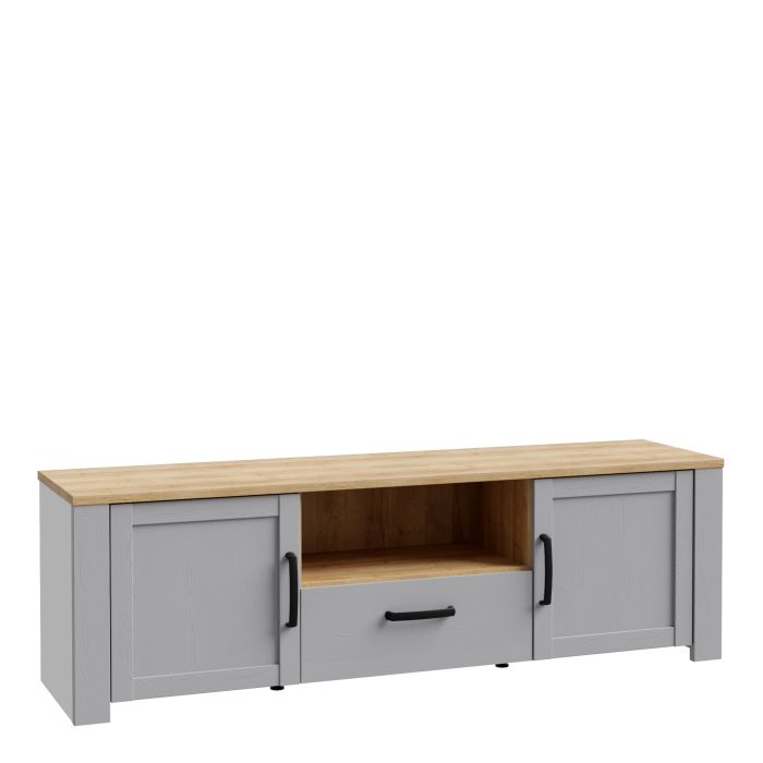 Bohol TV Unit 2 Door 1 Drawer in Grey and Oak