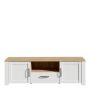 Bohol TV Unit with 2 Doors and 1 Drawer in White and Oak Finish