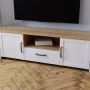 Bohol TV Unit with 2 Doors and 1 Drawer in White and Oak Finish