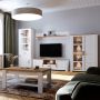 Bohol TV Unit with LED Lighting in White and Riviera Oak Finish