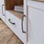 Bohol TV Unit with LED Lighting in White and Riviera Oak Finish