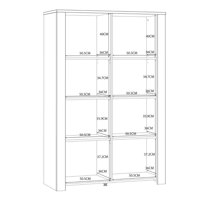 Bohol Display Cabinet with LED Lighting in Navy and Riviera Oak Finish