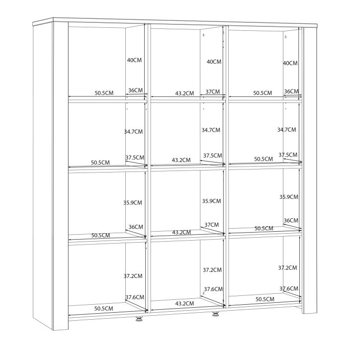 3 Door Large Display Cabinet in Navy & Riviera Oak – Bohol Collection