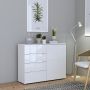 Sienna Chest with 4 Drawers and 1 Door in White Gloss