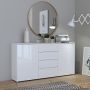 Sienna Wide Chest with 4 Drawers and 2 Doors in White Gloss
