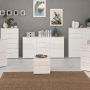Sienna Wide Chest with 4 Drawers and 2 Doors in White Gloss