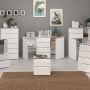 Sienna Wide Chest with 4 Drawers and 2 Doors in White Gloss