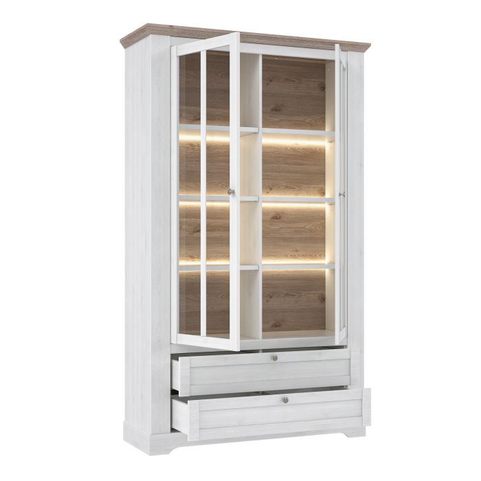 Display Cabinet in Snowy Oak & Oak Nelson – Illoppa Collection
