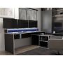 Tezaur Black Storage Gaming Desk 3 Shelves with Colour Changing LED