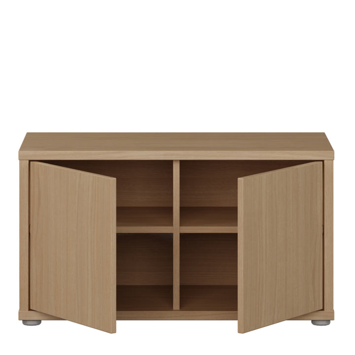 Alice Springs Bench with 2 Doors Push-to-Open in Elegancia Oak