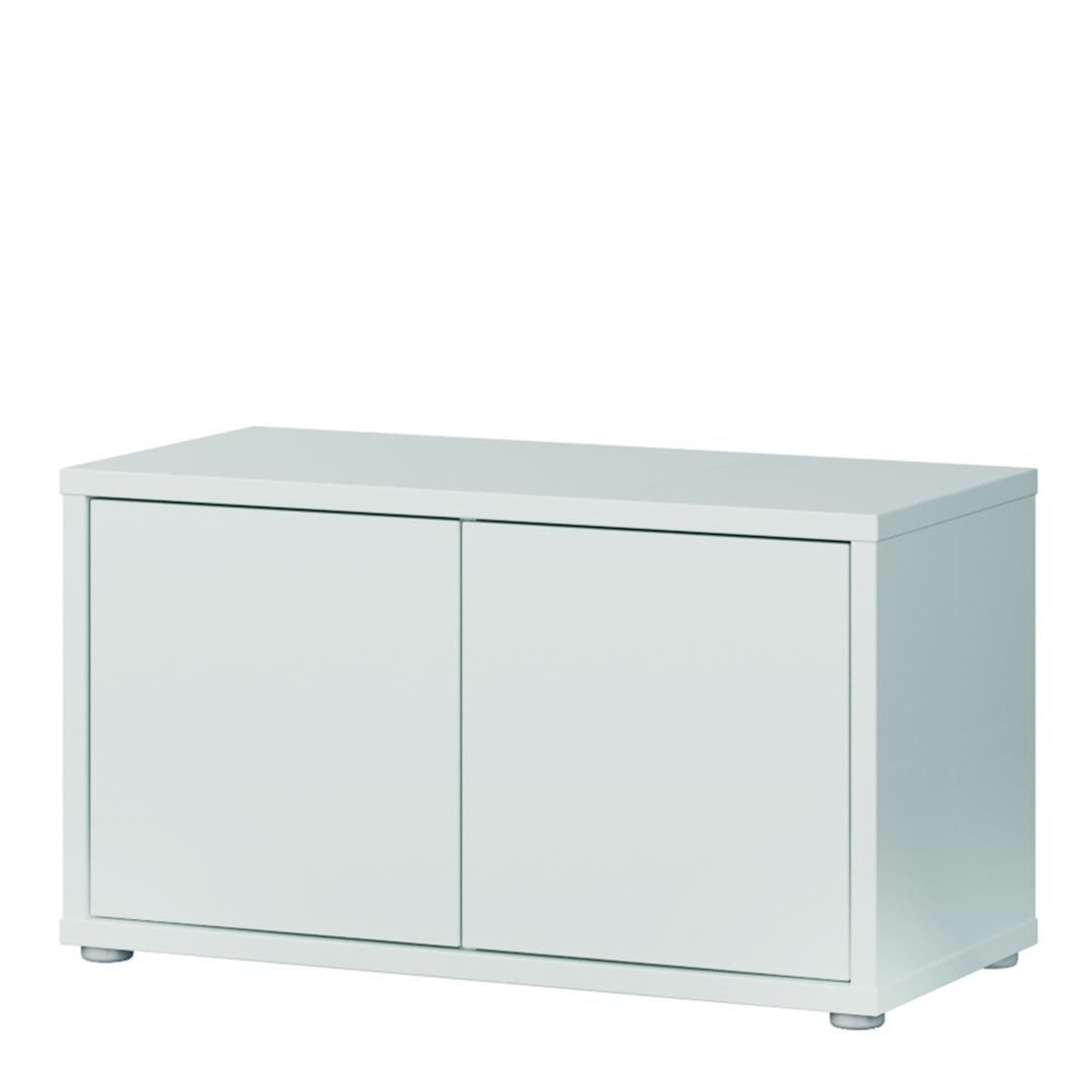 Alice Springs Bench with 2 Doors Push-to-Open in Light Grey