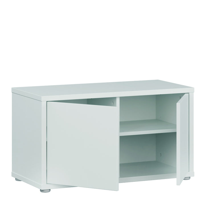 Alice Springs Bench with 2 Doors Push-to-Open in Light Grey