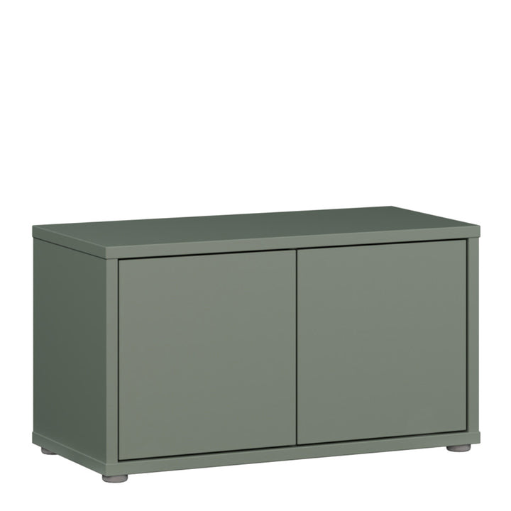 Alice Springs Bench with 2 Doors Push-to-Open in Sage Green