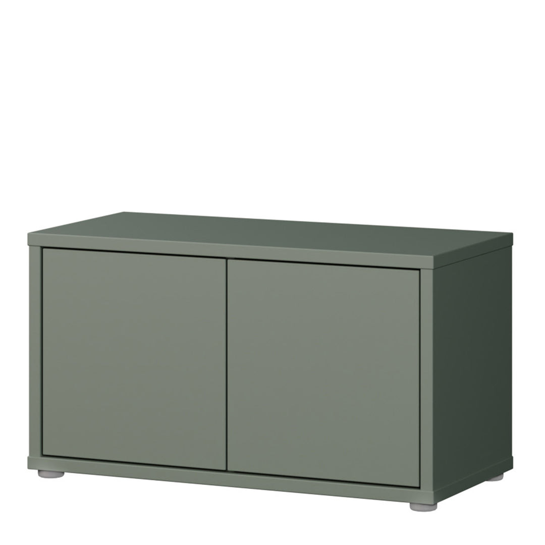 Alice Springs Bench with 2 Doors Push-to-Open in Sage Green