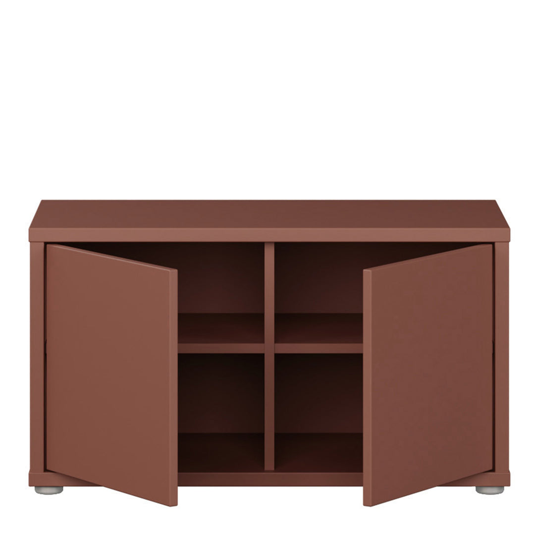 Alice Springs Bench with 2 Doors Push-to-Open in Terracotta