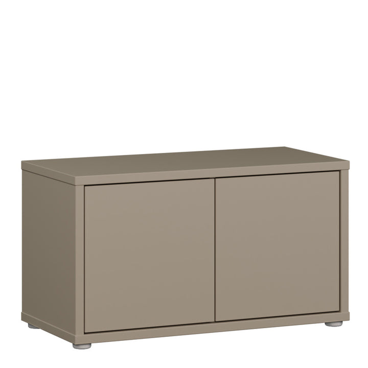 Alice Springs Bench with 2 Doors Push-to-Open in Taupe