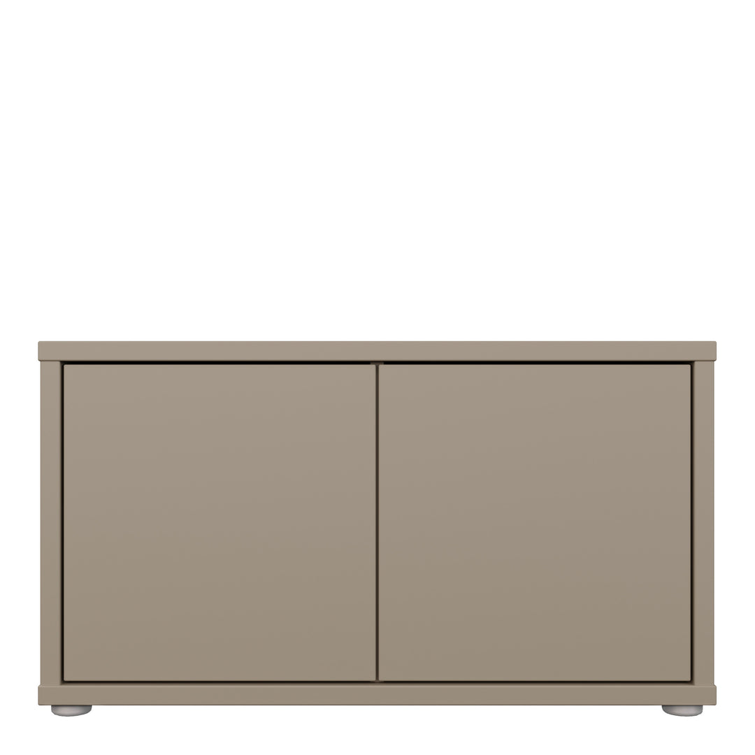 Alice Springs Bench with 2 Doors Push-to-Open in Taupe