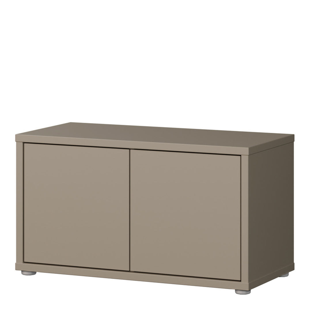 Alice Springs Bench with 2 Doors Push-to-Open in Taupe