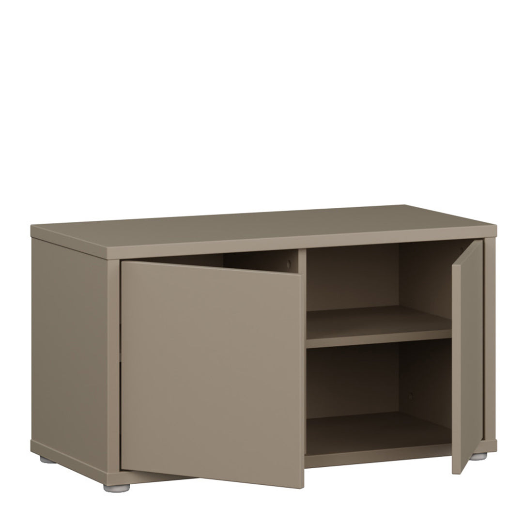 Alice Springs Bench with 2 Doors Push-to-Open in Taupe
