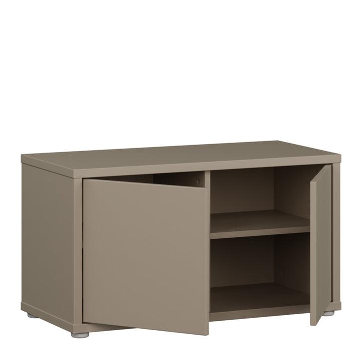 Alice Springs Bench with 2 Doors Push-to-Open in Taupe