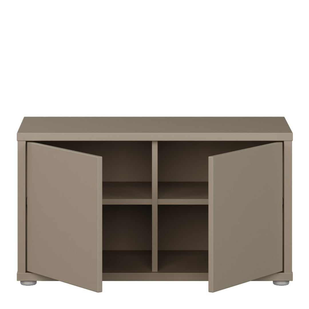 Alice Springs Bench with 2 Doors Push-to-Open in Taupe