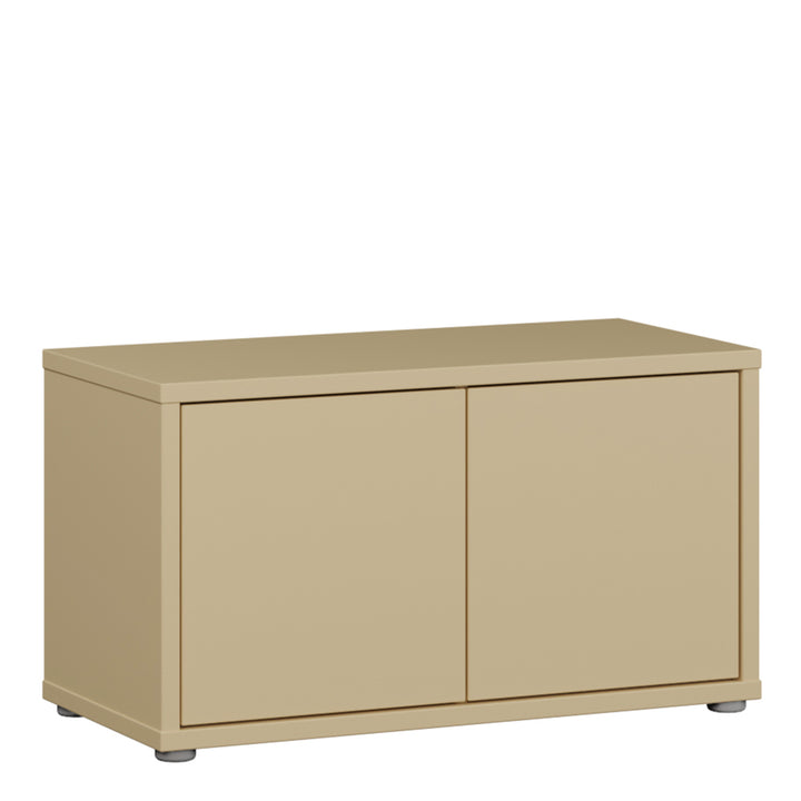 Alice Springs Bench with 2 Doors Push-to-Open in Butter Yellow