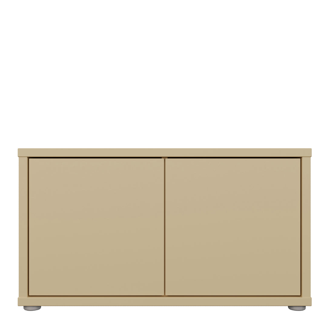 Alice Springs Bench with 2 Doors Push-to-Open in Butter Yellow