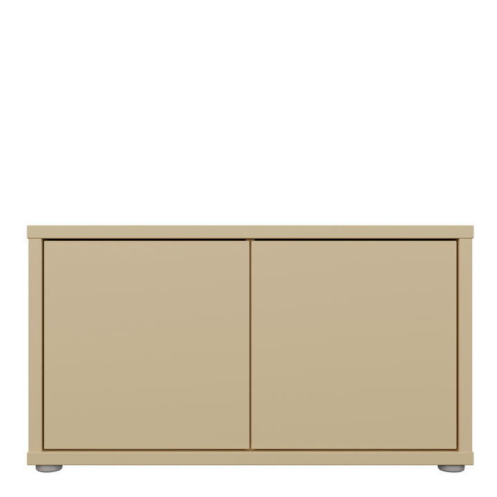 Alice Springs Bench with 2 Doors Push-to-Open in Butter Yellow