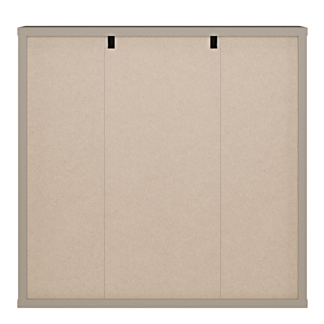 Alice Springs Hanging Mirror Cupboard with 3 Doors Push-to-Open in Taupe