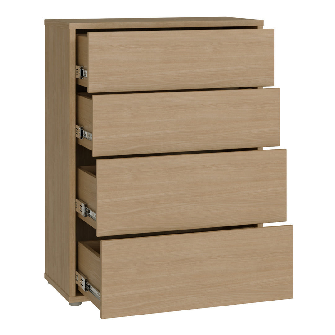 Alice Springs 4 Drawer Chest with Push-to-Open Drawers in Elegancia Oak