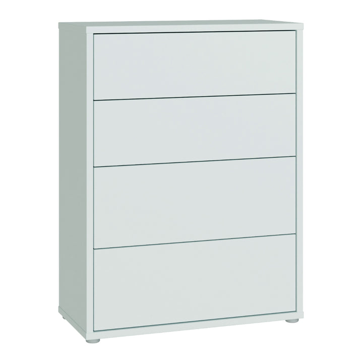 Alice Springs 4 Drawer Chest with Push-to-Open Drawers in Light Grey