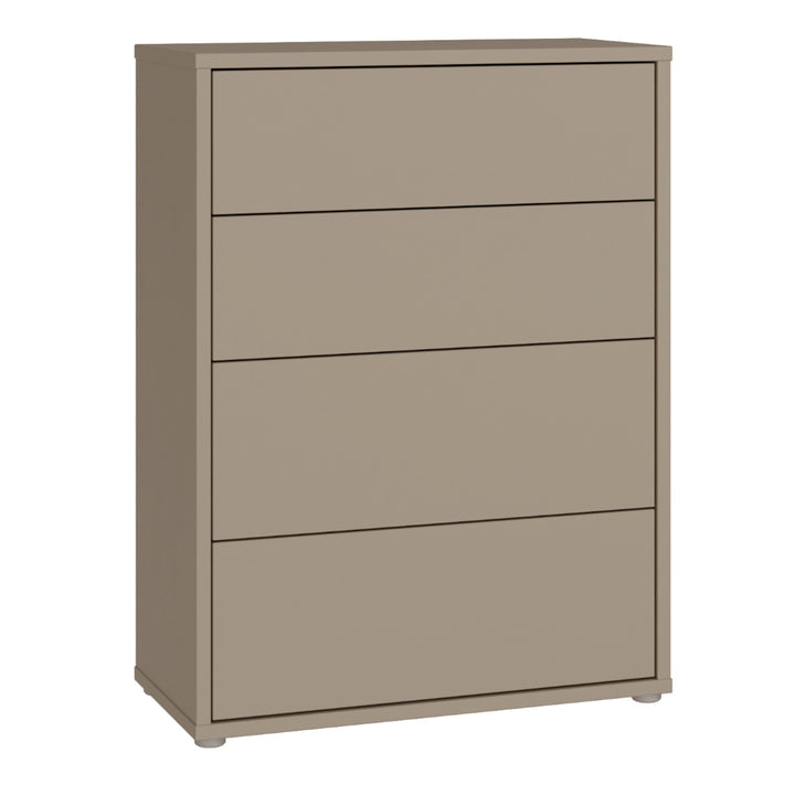 Alice Springs 4 Drawer Chest with Push-to-Open Drawers in Taupe