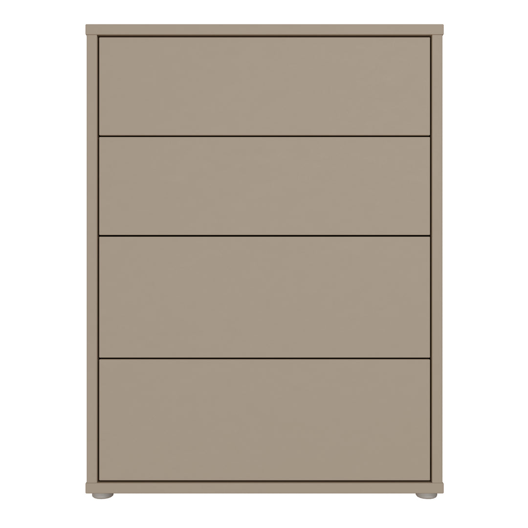 Alice Springs 4 Drawer Chest with Push-to-Open Drawers in Taupe