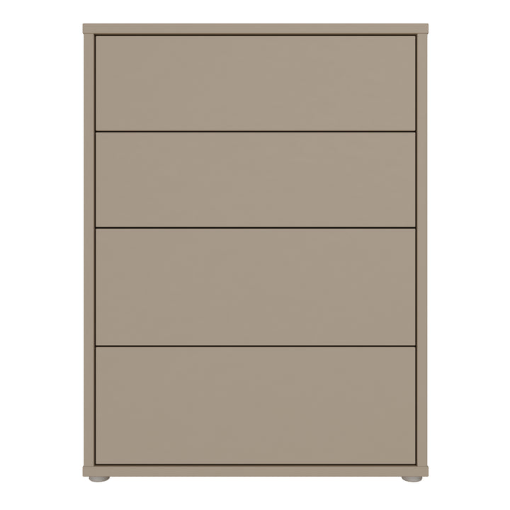 Alice Springs 4 Drawer Chest with Push-to-Open Drawers in Taupe