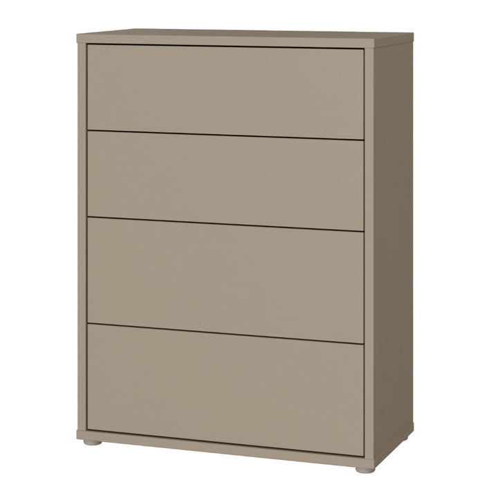 Alice Springs 4 Drawer Chest with Push-to-Open Drawers in Taupe