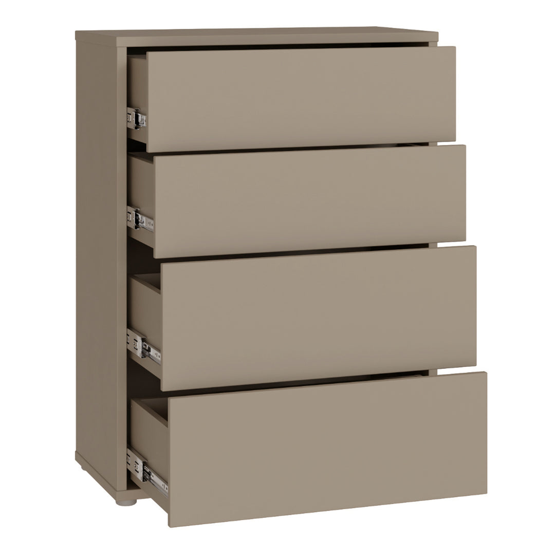 Alice Springs 4 Drawer Chest with Push-to-Open Drawers in Taupe