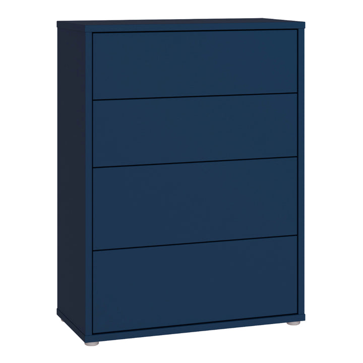 Alice Springs 4 Drawer Chest with Push-to-Open Drawers in Night Blue
