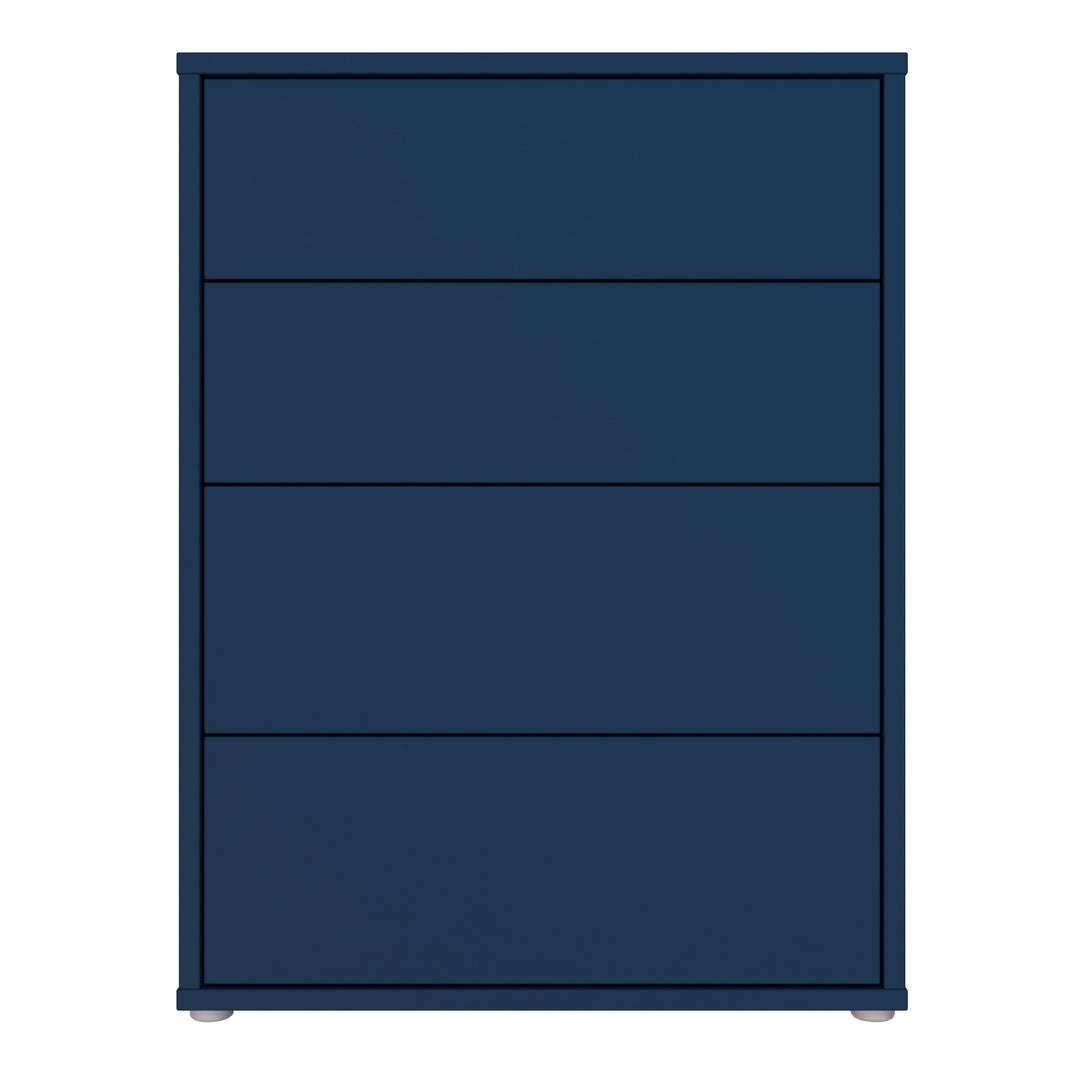 Alice Springs 4 Drawer Chest with Push-to-Open Drawers in Night Blue