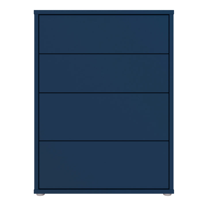 Alice Springs 4 Drawer Chest with Push-to-Open Drawers in Night Blue