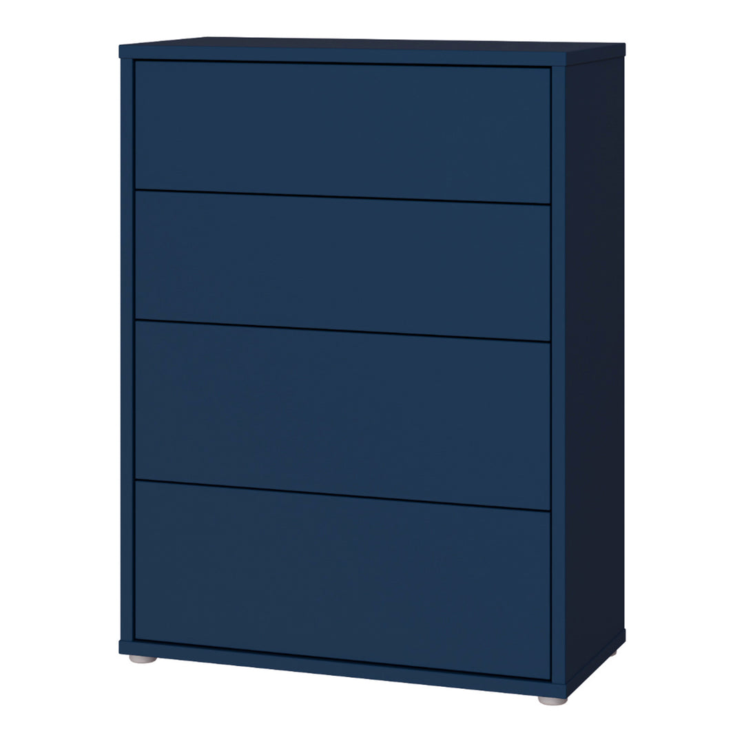 Alice Springs 4 Drawer Chest with Push-to-Open Drawers in Night Blue